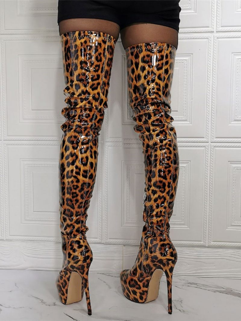 Naisten Animal Print Platform -korkokengät - Leopardi