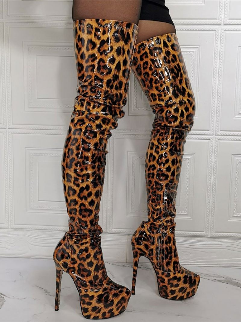 Naisten Animal Print Platform -korkokengät - Leopardi