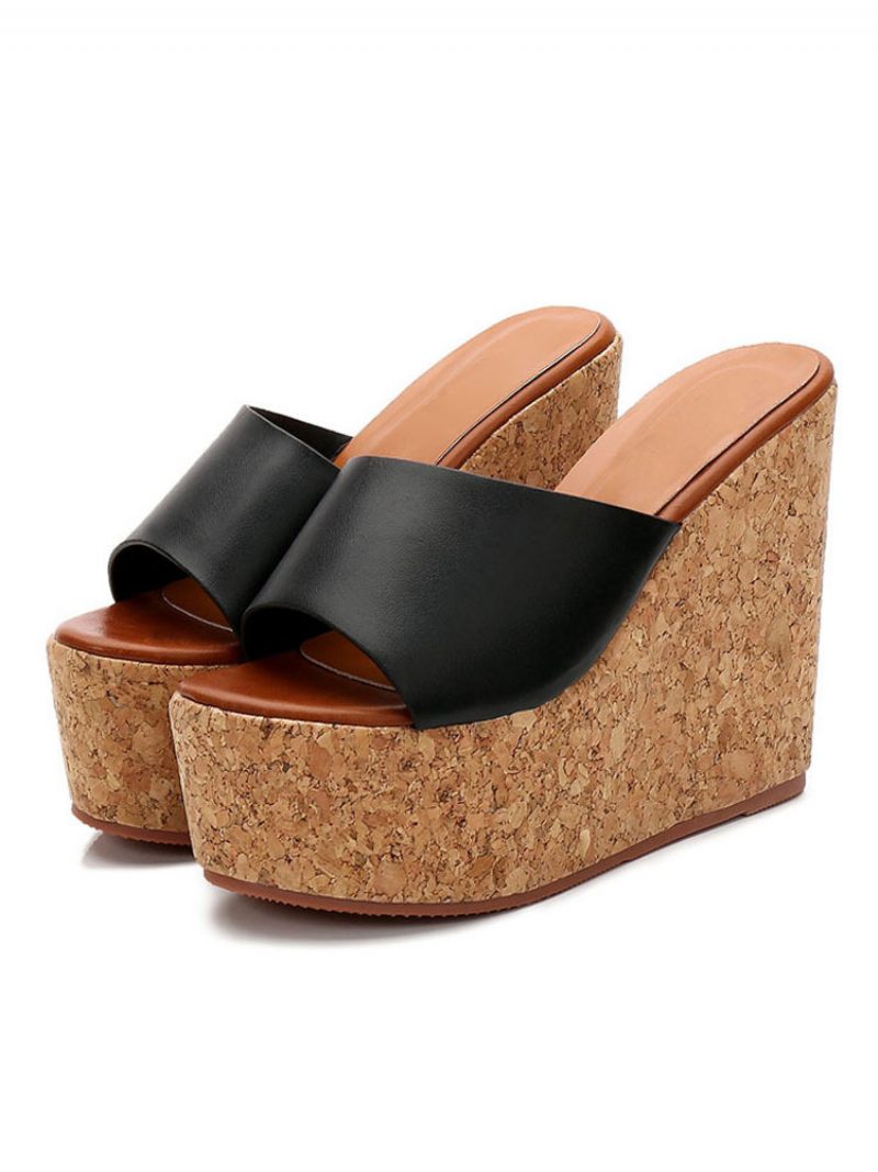 Naisten Cork Wedge Mule -korkokengät