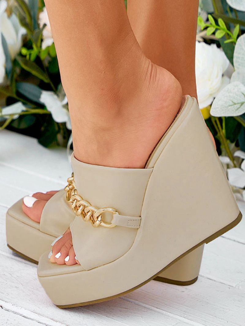 Naisten Ketjut Platform Mule Wedges