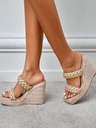 Naisten Punottu Mule Espadrille Wedge Sandaalit