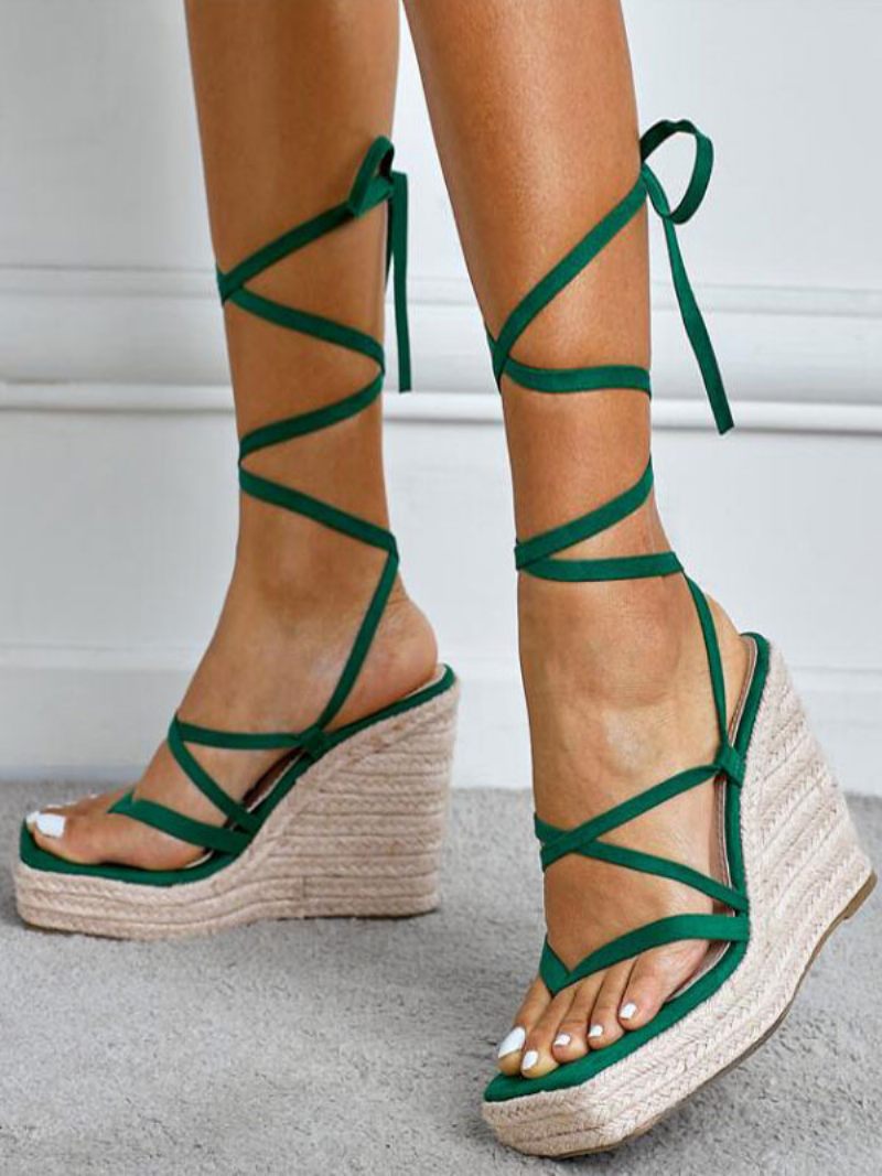 Naisten Strappy Espadrille Wedge -sandaalit