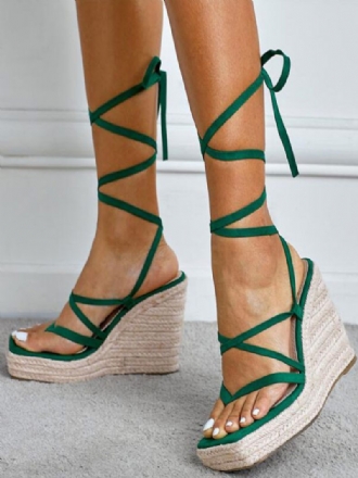 Naisten Strappy Espadrille Wedge -sandaalit