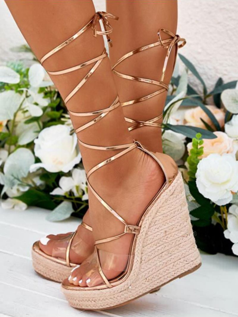 Naisten Strappy Platform Wedge Sandaalit