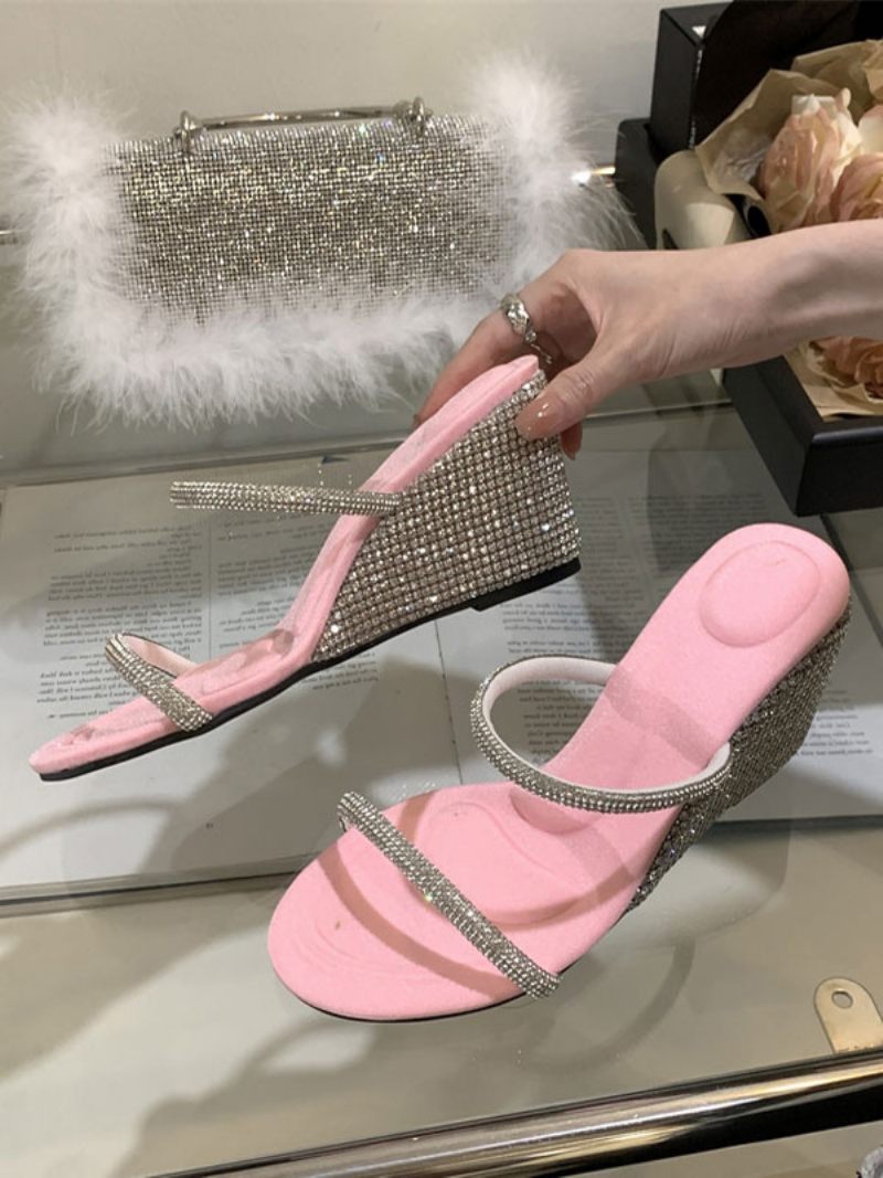 Naisten Strassit Slingbacks Pu-nahkasandaalit - Pinkki