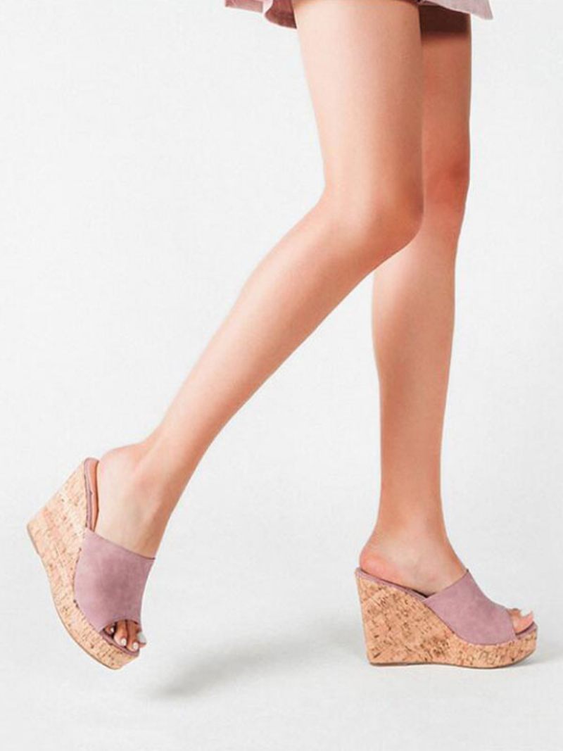 Naisten Wedge Mule -sandaalit Alustalla - Pink