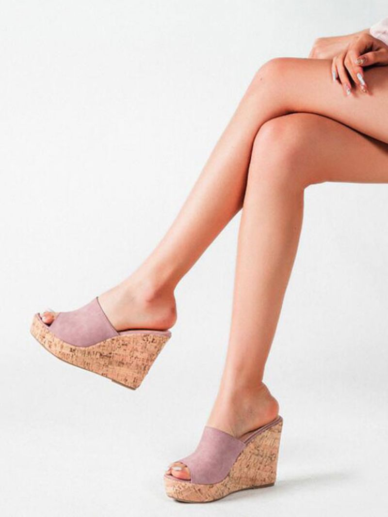 Naisten Wedge Mule -sandaalit Alustalla - Pink