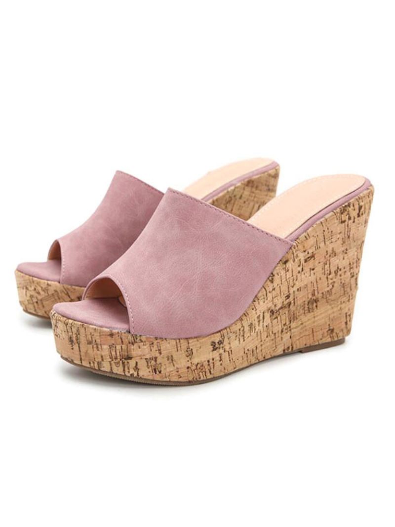 Naisten Wedge Mule -sandaalit Alustalla - Pink